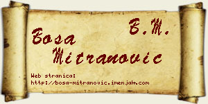 Bosa Mitranović vizit kartica